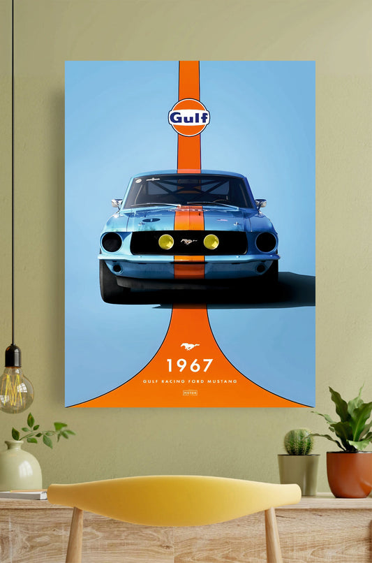 🎁 Ford Mustang 1967 Gulf Car Poster || Car Poster (100% off)