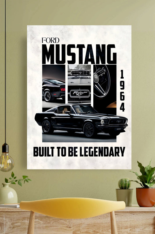 🎁 Ford Mustang 1964 Car Poster || Car Poster (100% off)